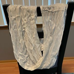 White with silver sparkle infinity scarf
